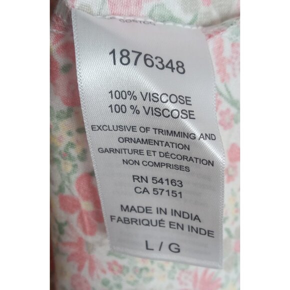 Nautica Women’s Floral Maxi Dress Large 100% Viscose Boho Summer Vacation - Picture 3 of 9